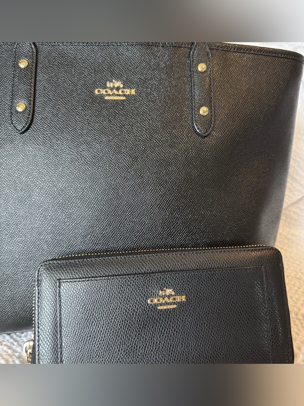 Coach F58848 Black Crossgrain Leather City Zip Tote - Picture 11 of 11